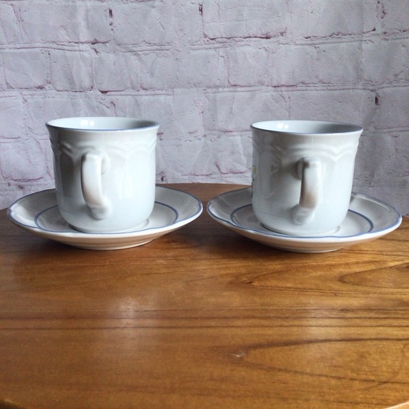 Vintage Floral Expressions Stoneware Cup and Saucers - Set of 2 - Picture 4 of 9